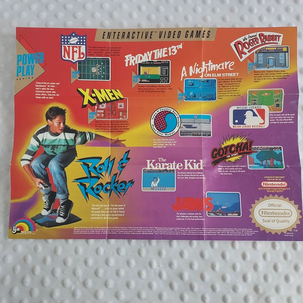 Vintage Nintendo Poster Print Ad NES 1987 LJN Toys Enteractive Promo Japan Print